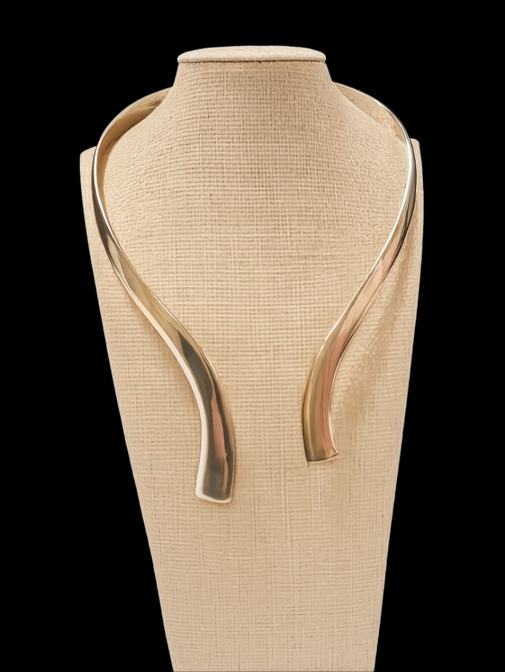 Vintage Taxco Mexico 925 Sterling Silver Modernist Open Collar Choker Necklace - Picture 3 of 11